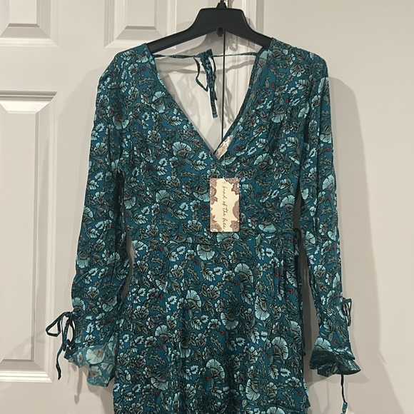 NWT Band Of The Free Jewel Teal Floral Wrap Maxi Dress - Picture 7 of 12